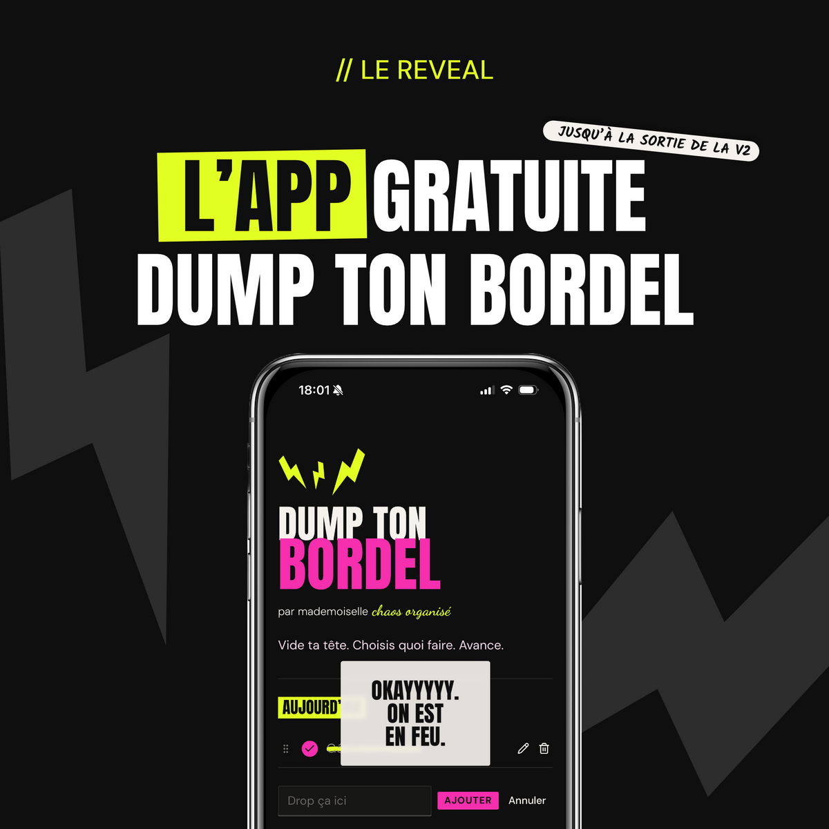 L'app DUMP TON BORDEL, gratuite